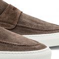 Penny sneaker perforated washed suede chocolate brown