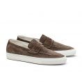 Penny sneaker perforated washed suede chocolate brown
