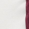 White silk – wine red edge pocket square