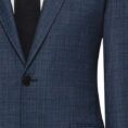 Storm blue stretch wool with micro-structure suit