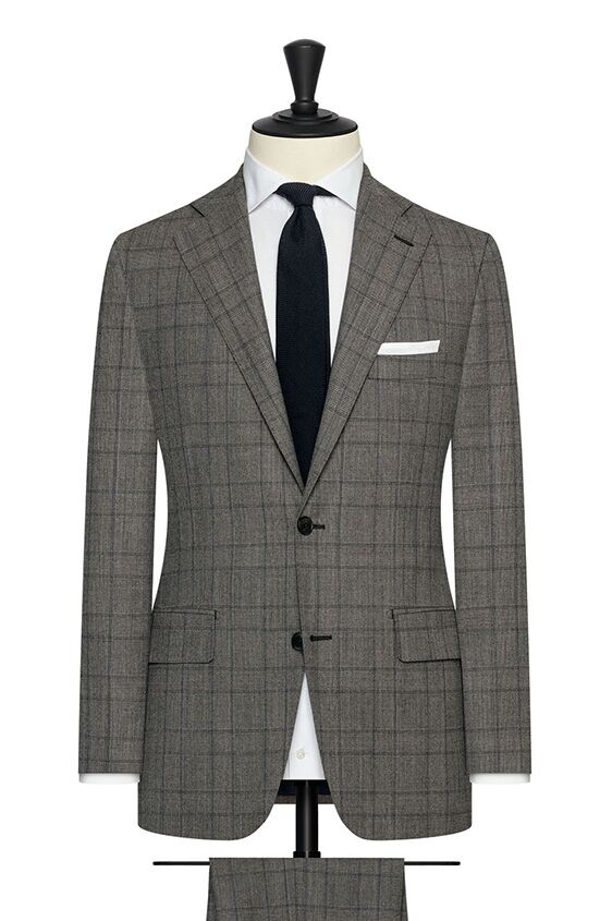 週末値下げ SUITSELECT グレー チェック ALFRED BROWN 週末